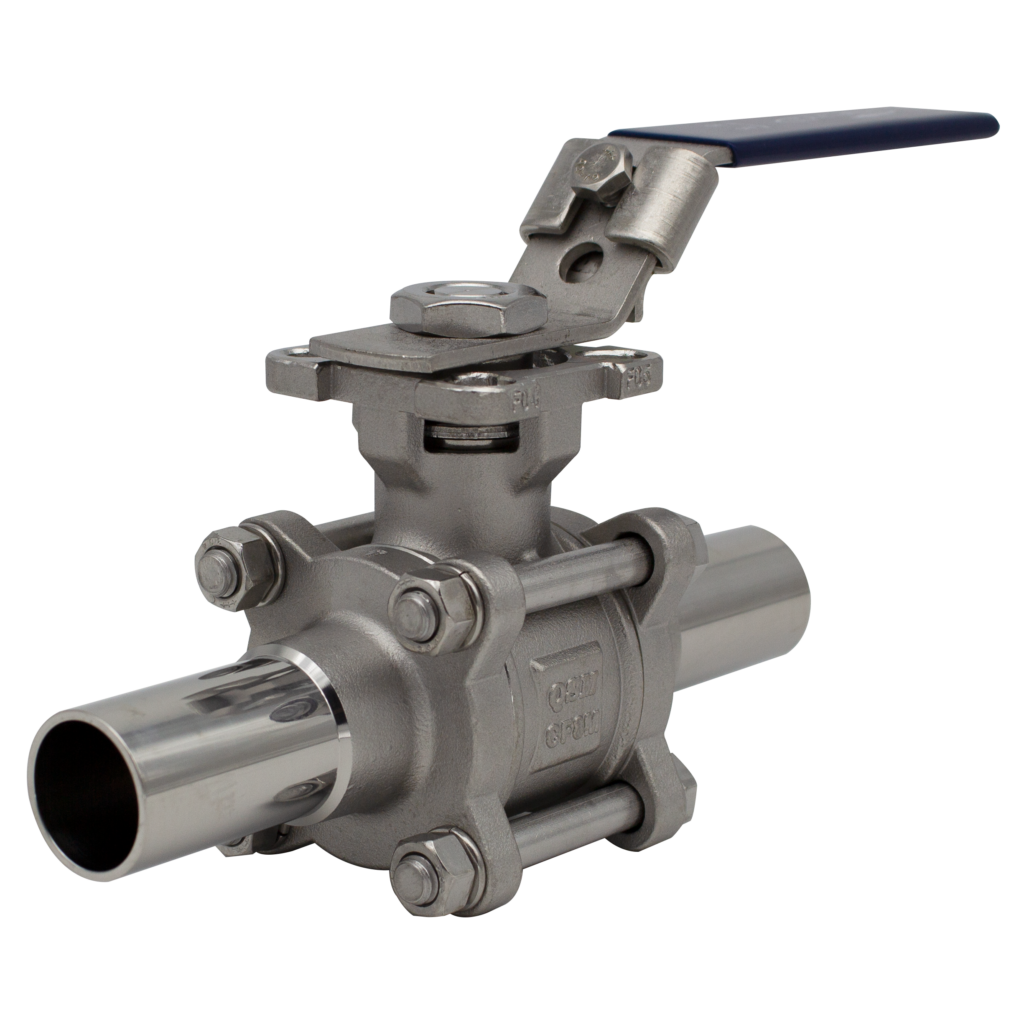 stainless steel socket weld ball valve with lever handle for high pressure systems
