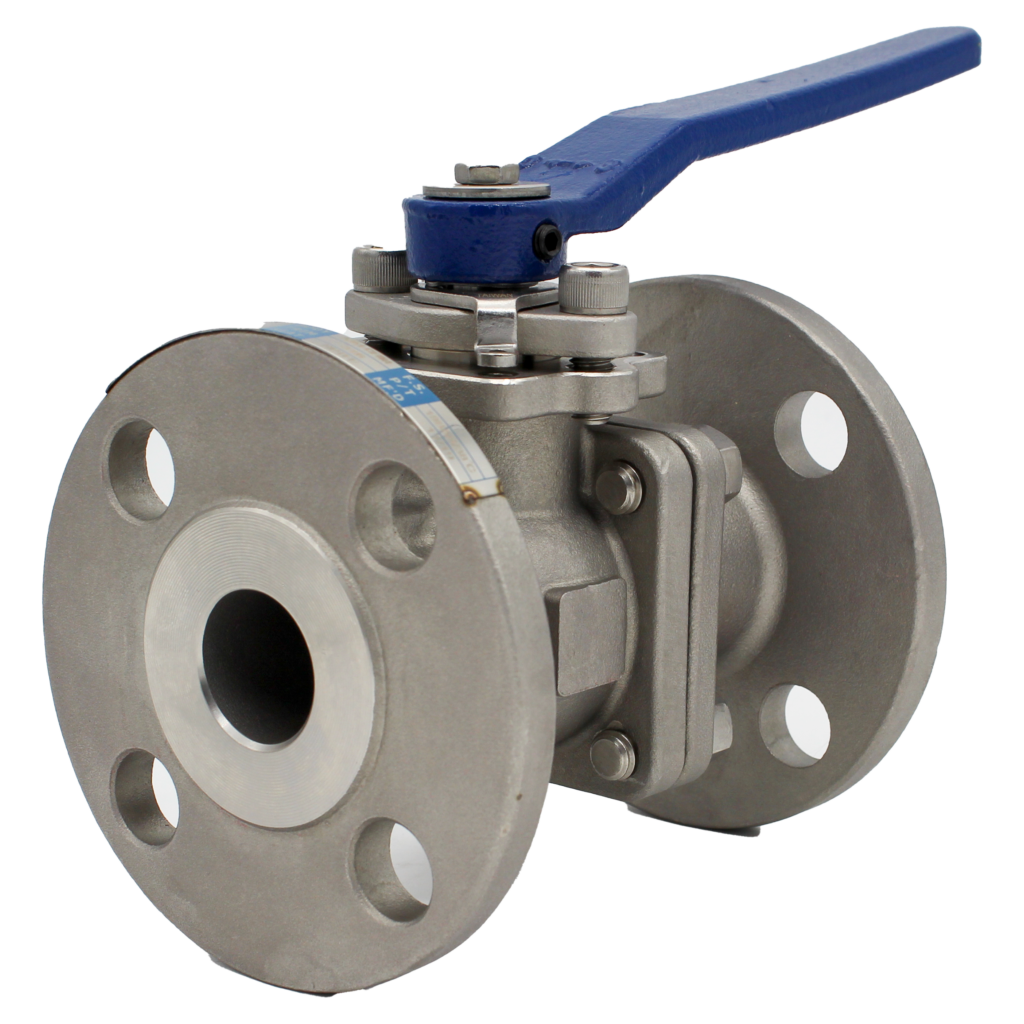 stainless steel flanged ball valve with lever handle for industrial piping systems
