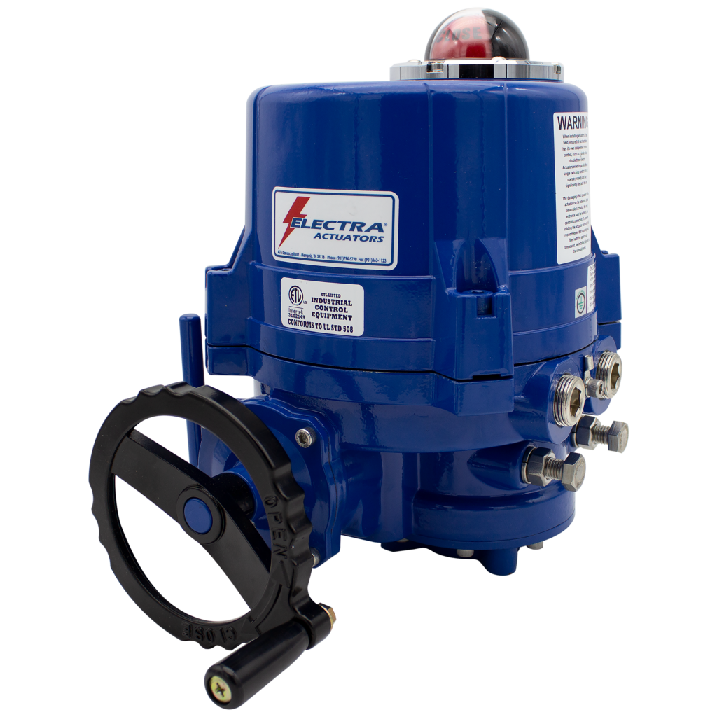 electric actuated valve with manual override handwheel for industrial flow control