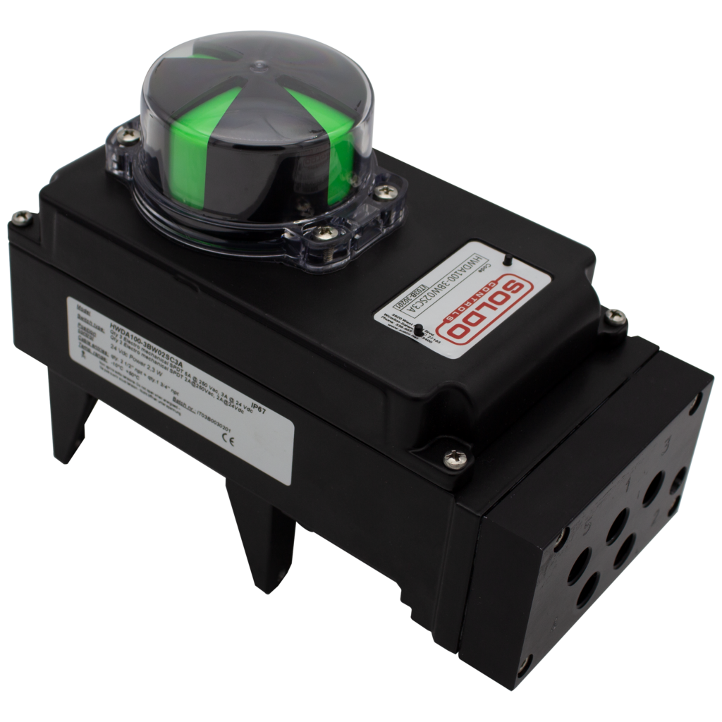valve actuator limit switch box with green position indicator for open close status